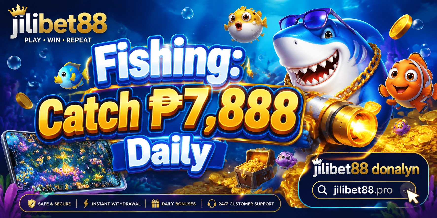 Mobile fishing game view optimized for touch controls and quick sessions